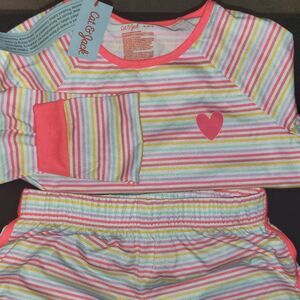 Cat & Jack Neon Pink Rainbow Pjs 14/16 XL